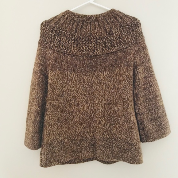 DRESSBARN, Brown Chunky Knit Sweater, 3/4 sleeves - Picture 4 of 8